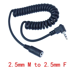 2.5mm Male To Female 3 Pole 90 degree Angled Audio Coiled Spiral  Extension Cable