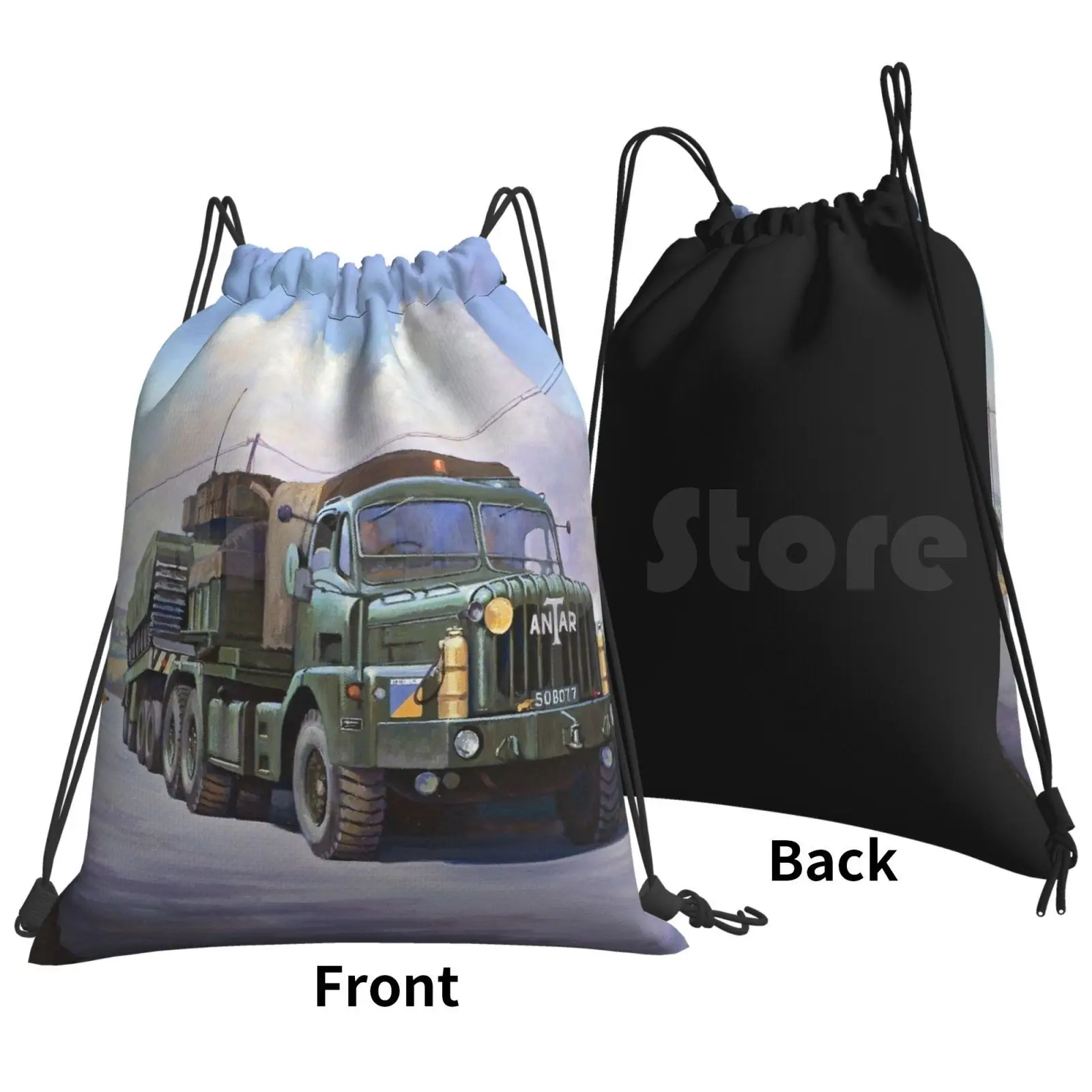 Thornycroft Antar Backpack Drawstring Bag Riding Climbing Gym Bag Transportart Antar Thornycroft Lorry Reme Rasc Army