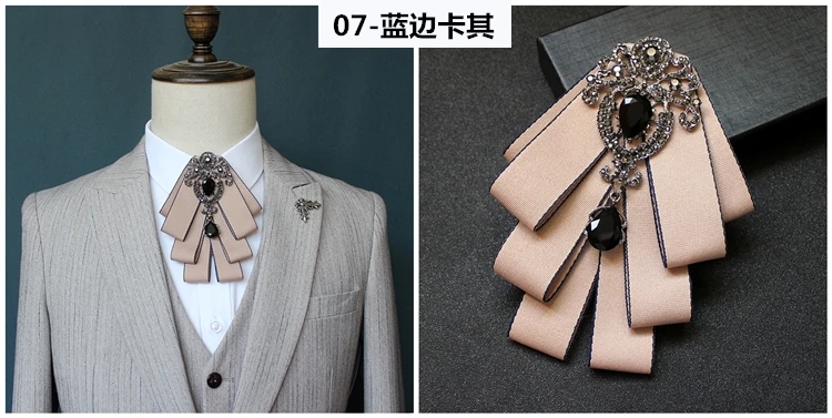 Luxus Mode Bowties Bögen Krawatte Brosche Stoff Kristall Pins Und Broschen Corsage Schmetterling Bluse Zubehör Pin Revers für Frauen – Detail 10