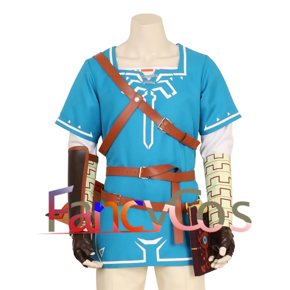 Skyward Sword HD Link BOTW Link Tunic Breath of The Wild Link Blue Top Costume Cosplay Blue Coat Blue Shirt Game Anime