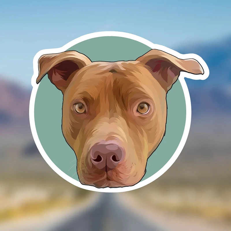

32811 # Brown Pitbull Dog 13 cm/17 cm Self-adhesive Decal Car Sticker Waterproof Auto Decors on Bumper Rear Window Laptop