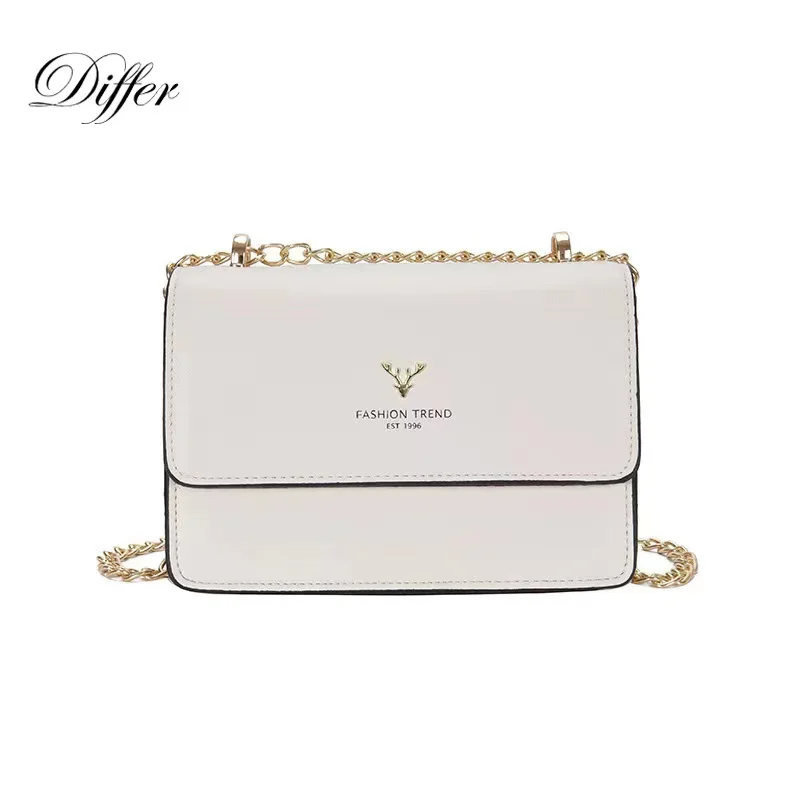 

NEW Deer Elegant Women Shoulder Bag Small Square Messenger Chain Flap Designer PU Leather Purse High Quality Crossbody Bag 2023