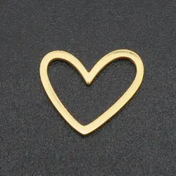 10pcs/lot 316 Stainless Steel Heart Geometric DIY Earring Charm Connector Wholesale Top Quality Findings Accpet OEM Order