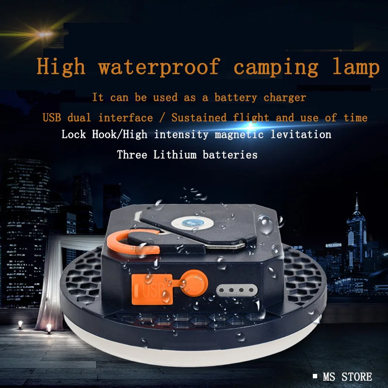 MOSucks ING-Lanterne de Camping Rechargeable, Lampe de Poche Magnétique, Lumière de Pêche, Travail en Plein Air, Réparation Portable, Haute