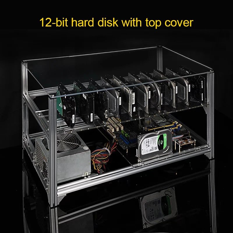 External IDC 8 10 20 multi hard disk but chassis expansion mining special rack maidsafe insulated aluminum frame bracket fan coo