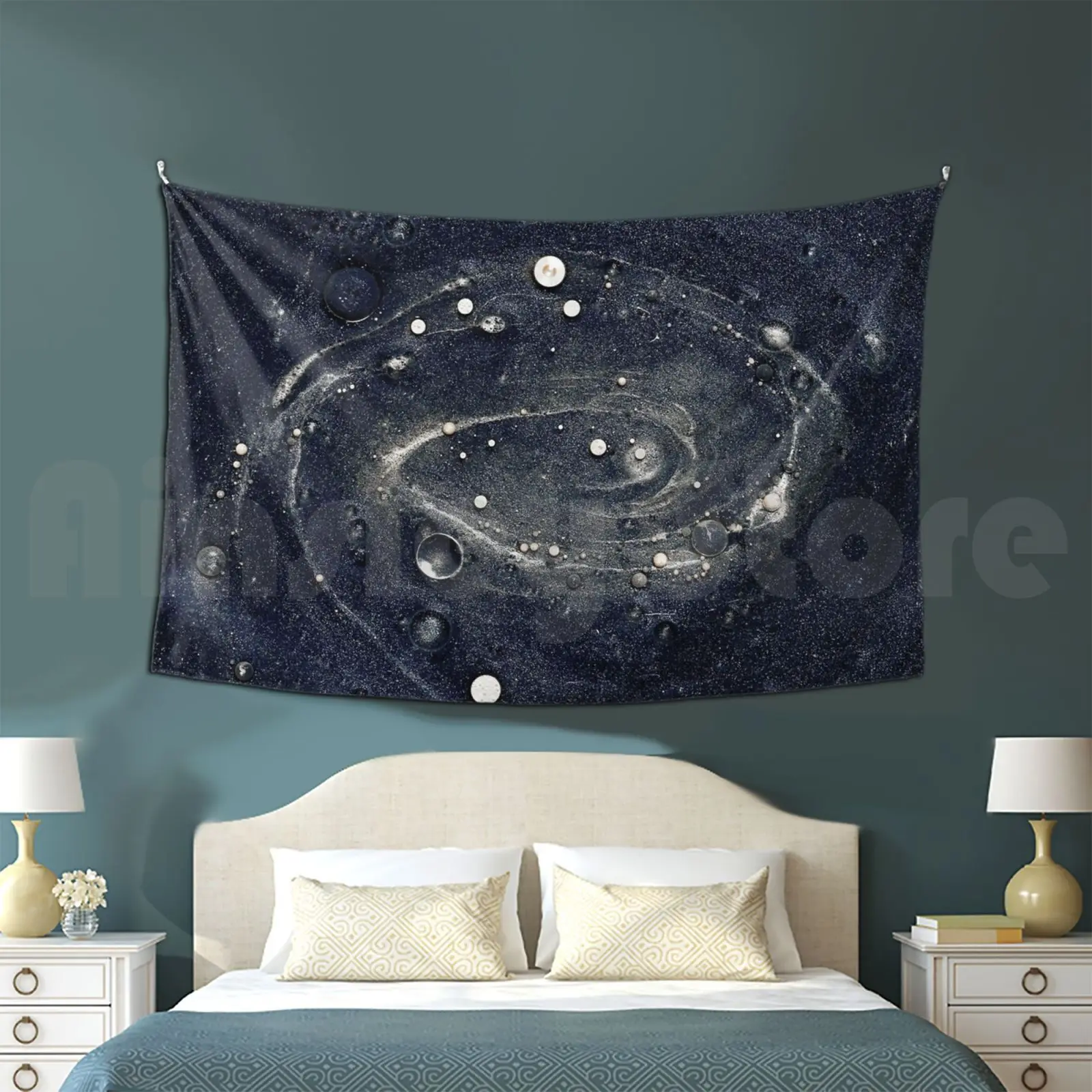 Galaxy Mix Customized Tapestry Galaxy Paints Oil Acrylic Fantasy Space Universe Black Purple Stars Dark