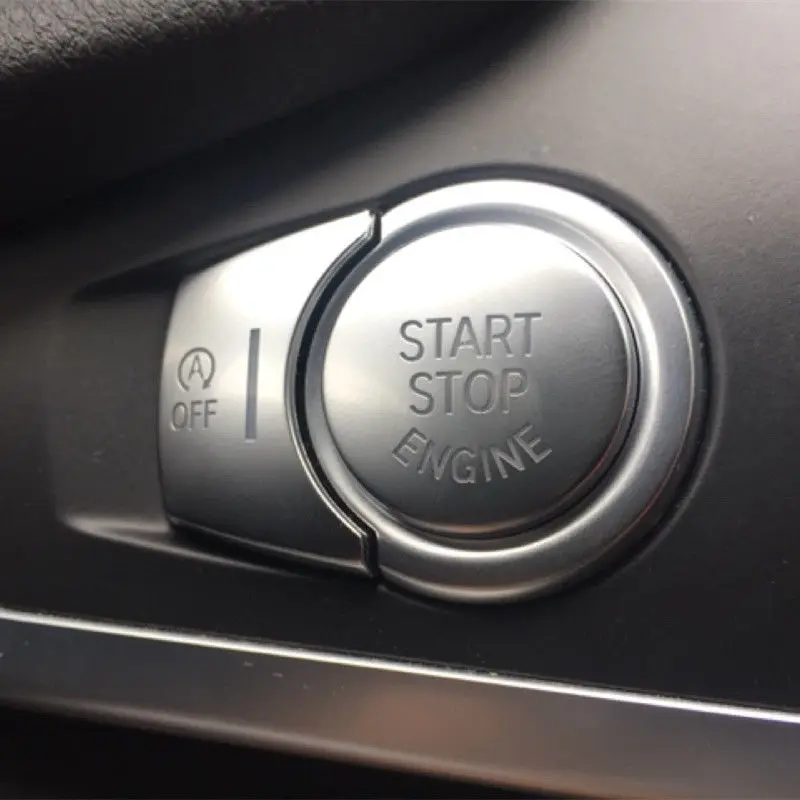 Chrome ABS Car Engine Start Stop Buttons Sequins Cover Trim 2pcs For BMW X3 F25 X4 F26 X5 F15 X6 F16 Interior Accessories