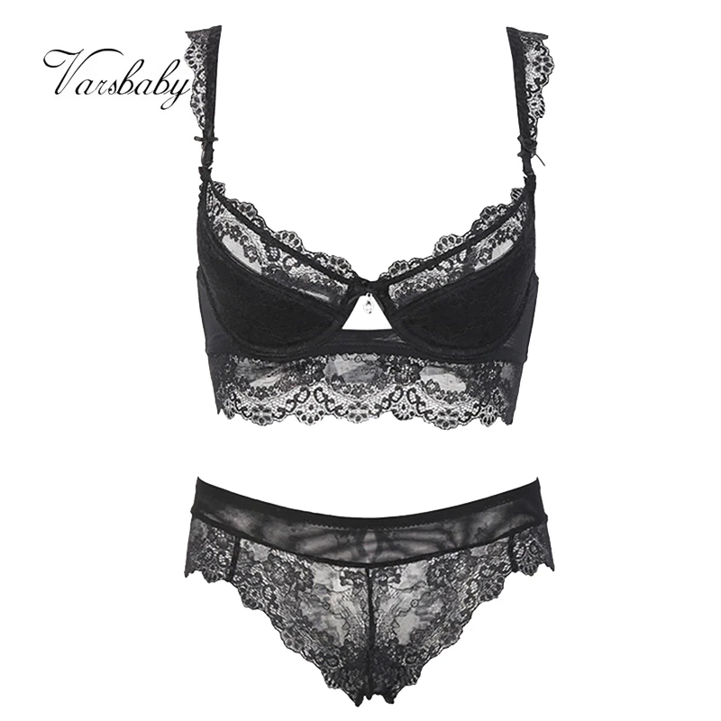 Lace Padded Bra and Briefs Set Women