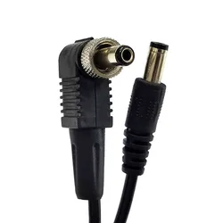 Locking DC 5.5x2.5mm Male Angled Plug Tip Connector to Straight DC5525 Spiral Coiled Power Cable Cord