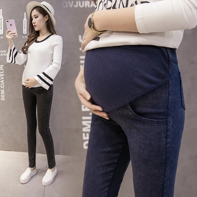 2022 Pregnancy Abdominal Pants Boyfriend Jeans Maternity  for Pregnant Women Clothes High Waist Trousers Loose Denim 