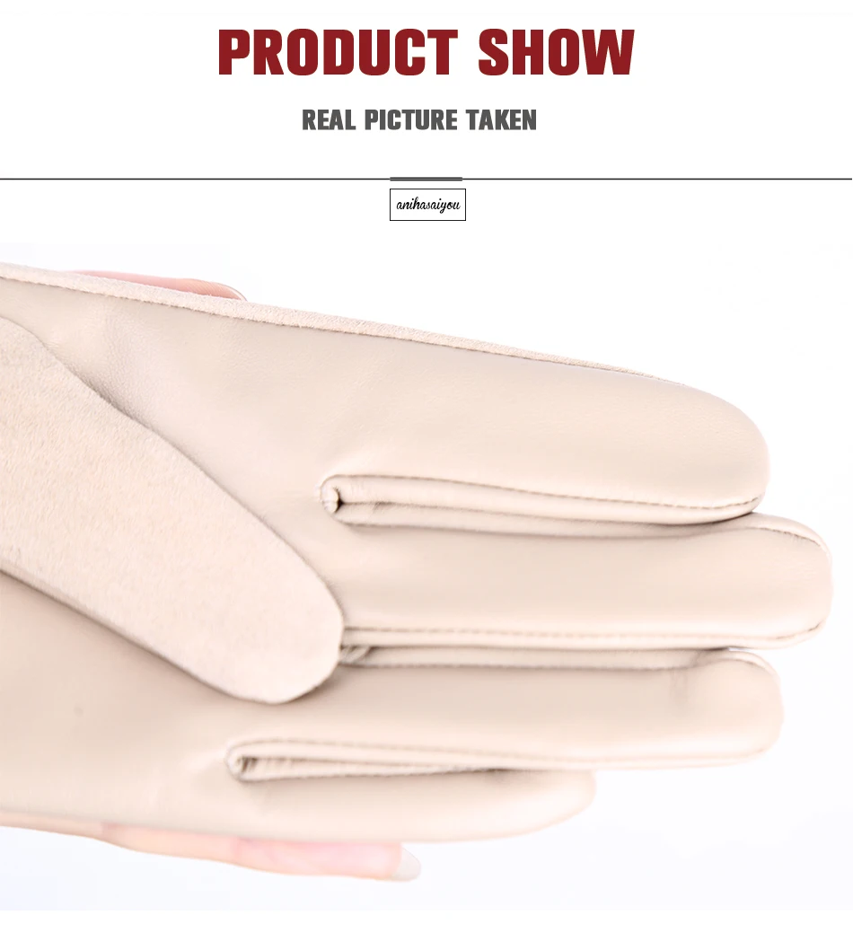 Good Quality Touch Gloves Color Winter Women's Leather Gloves Genuine Suede 50% Genuine Leather 50% Women's Gloves -2007