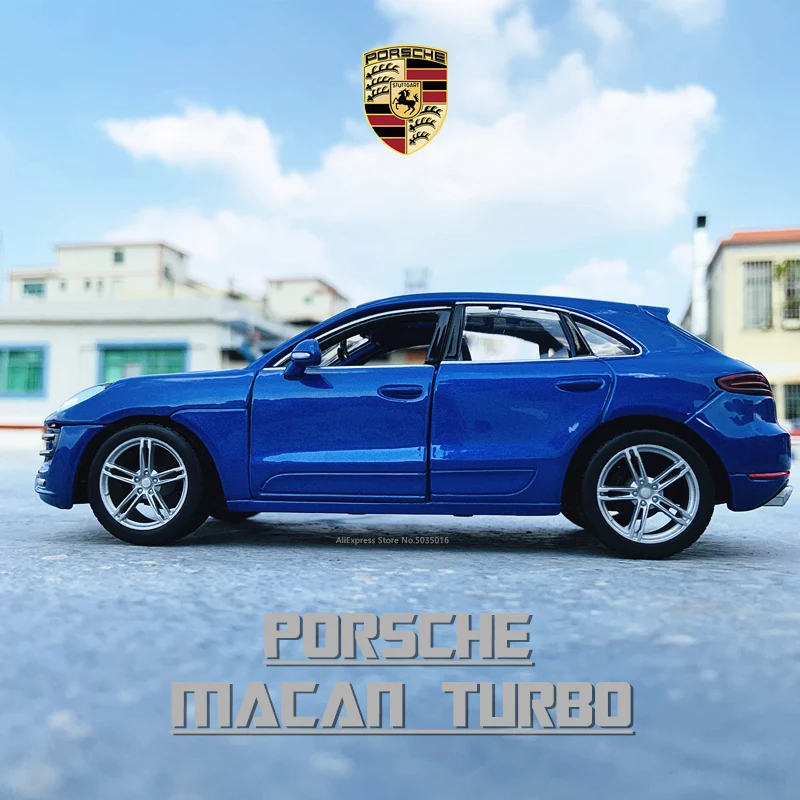 Bburago 1:24 Porsche MACAN blue simulation alloy car die-casting model handicraft decoration collection toy tools gifts