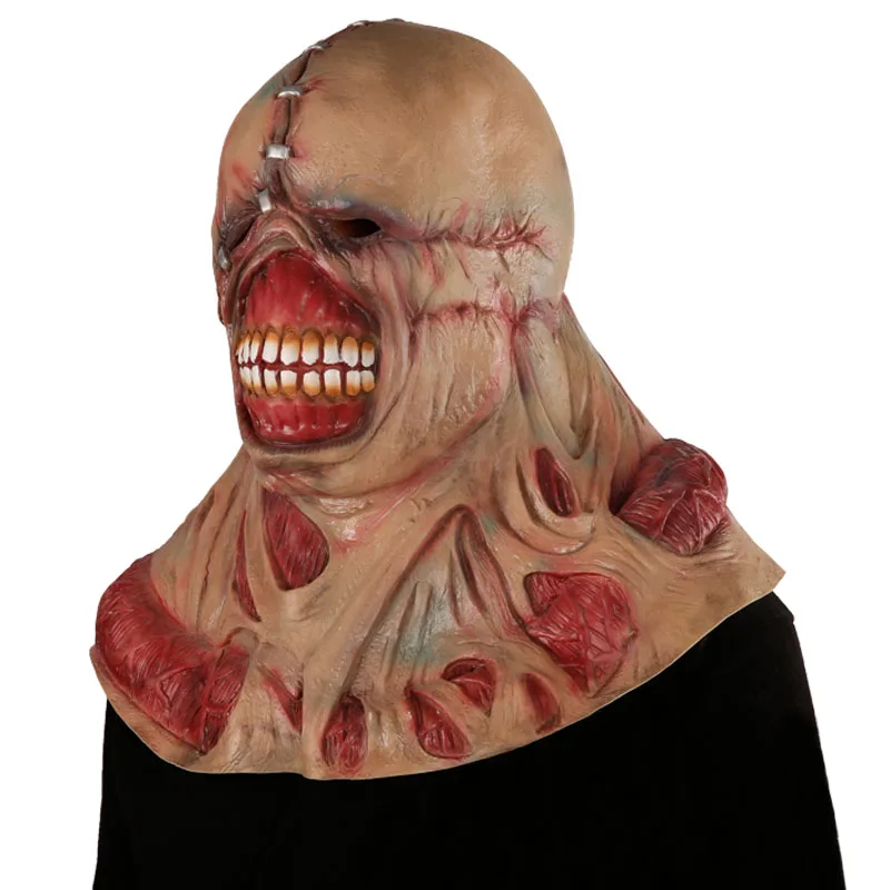 Máscara de Zombie de Halloween, máscara de terror de tirano aterrador, disfraz de Nemesis, accesorios, máscaras de látex de película de terror