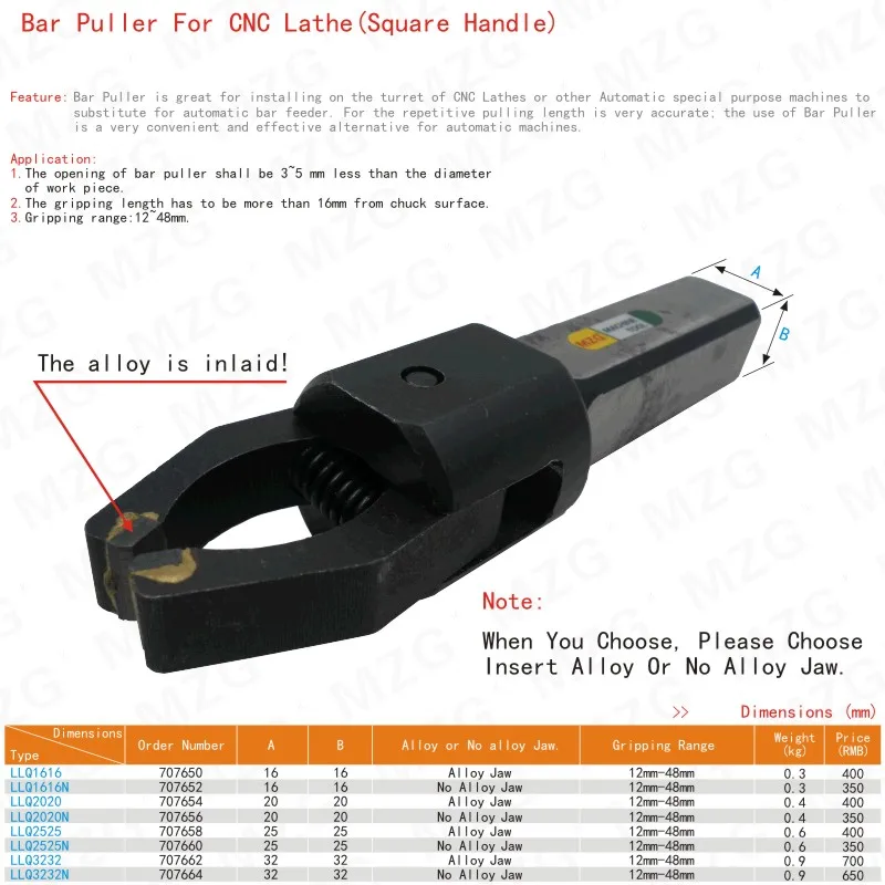 MZG 1pcs CNC Lathe Machine 16 20 25 mm Turning Boring Tool System Square Bar Puller