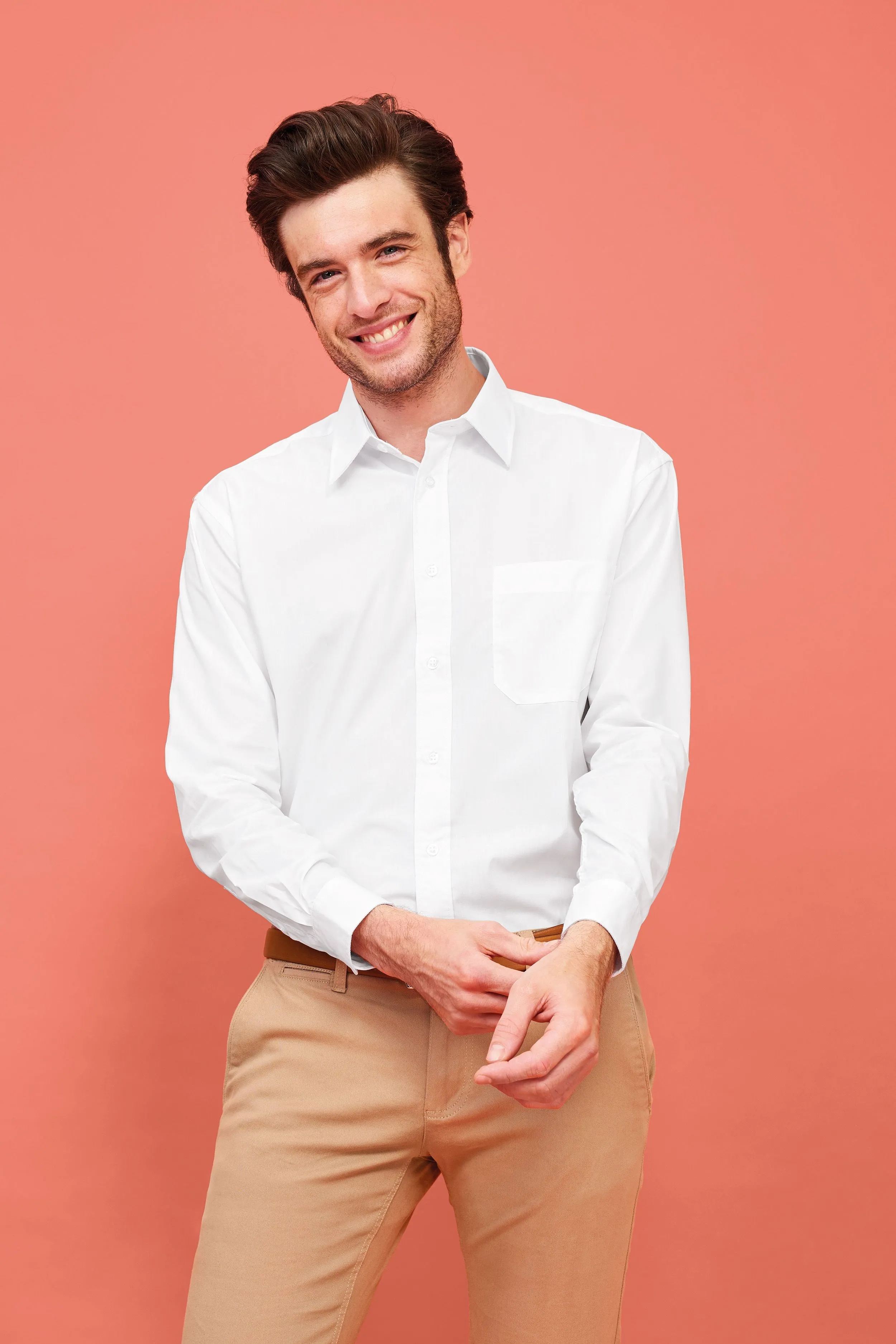 BALTIMORE FASHION WORK-men's long sleeve poplin shirt