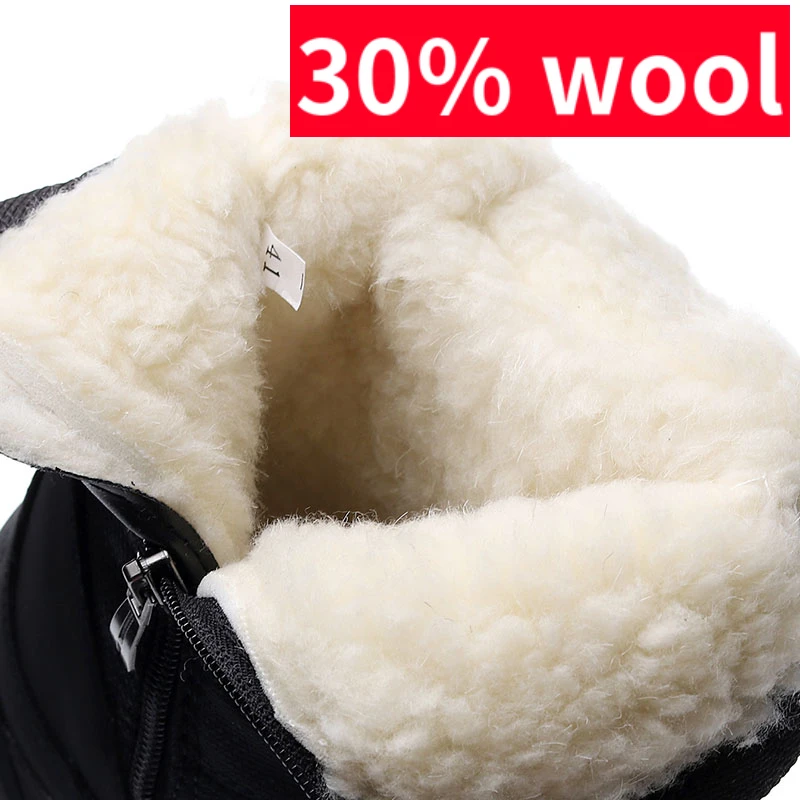 Snow boots Men Hiking Shoes waterproof winter boots With Fur winter shoes Non-slip Outdoor men boots platform thick plush warm