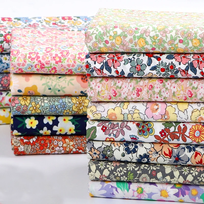 Liberty Flowers muślin popelina bawełniana tkanina z nadrukiem kwiatowe sukienki pikowane DIY Patchwork i robótki na pół metra