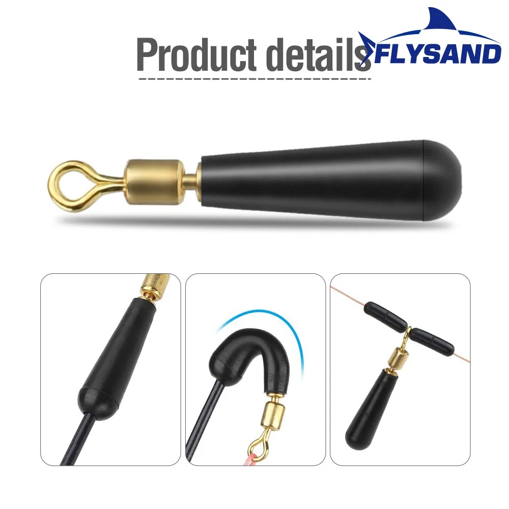 FLYSAND 50 개/상자 고품질 드리프트 낚시 플로트 좌석 구리 머리 고무 Bobber Led 낚시 플로트 회전 부표 좌석