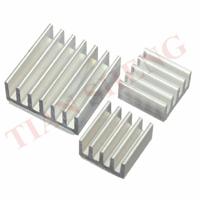 10Sets/Lot Adhesive Raspberry Pi 3 Heatsink Cooler Pure Aluminum Heat Sink Set Kit Radiator for For Cooling Raspberry Pi 3B/3B+