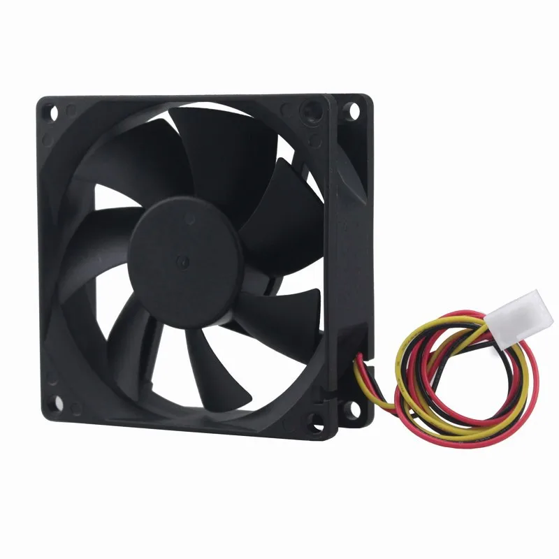 10 pcs/Lot Gdstime DC 12V 80x80x25mm 80mm 3Pin PC CPU Brushless Cooler Fan 8cm 80mmx25mm Computer Case Cooling Fan