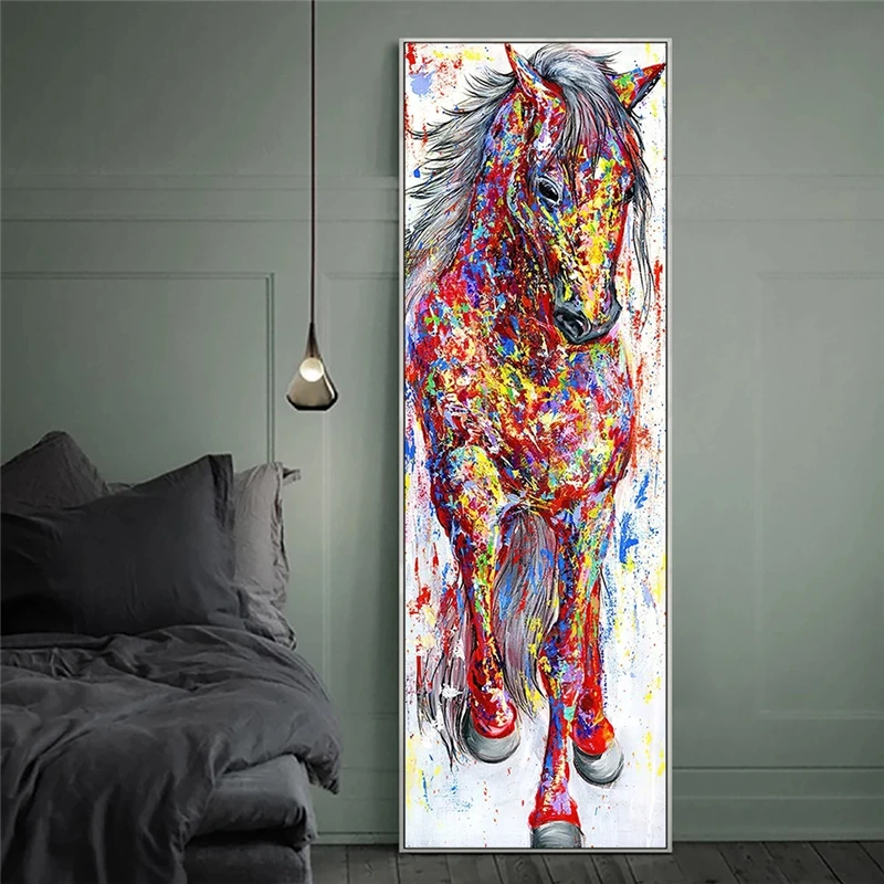 

Abstract Wall Art Painting Canvas Print Animal Picture Animal Prints Poster The Standing Horse For Living Room Home Decoration