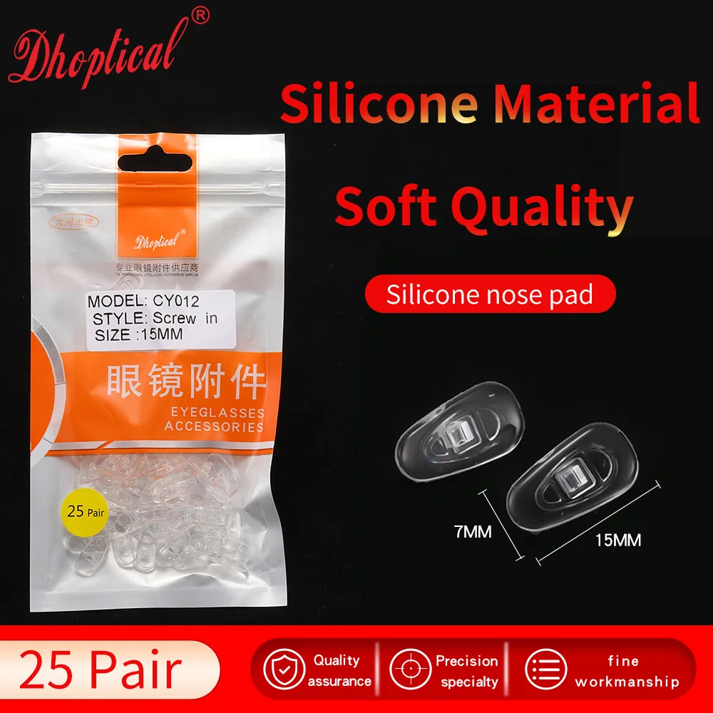 

25 pair eyewear nose pad silicone soft material push in and screw in CY010 by dhoptical