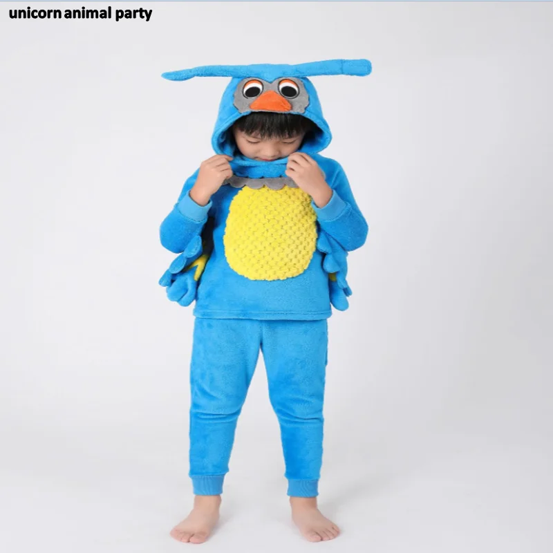 Kigurumi Onesies-Pijama de dibujos animados para niños, traje de búho bonito, ropa para el hogar, Disfraces de halloween, Mono