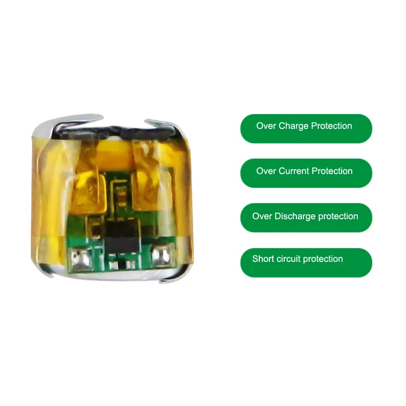 Small 3.7V 25mAh Lipo Rechargeable Battery 400909 with Protection Circuit Board for WTS Earphone Headset