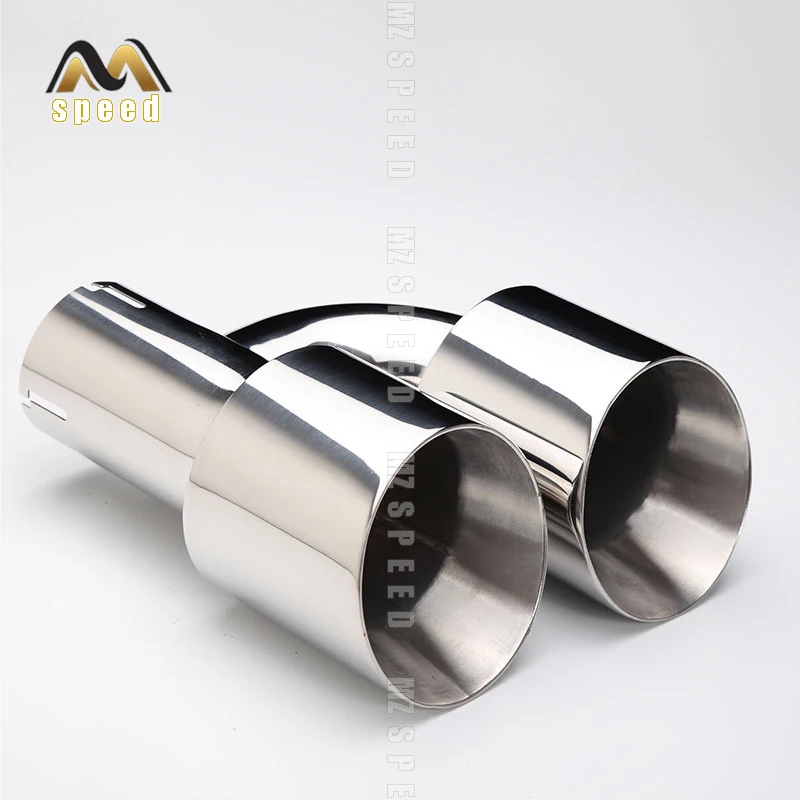 Accessories stainless steel black and bright face without marked h-type double outlet straight edge exhaust pipe tailpipe