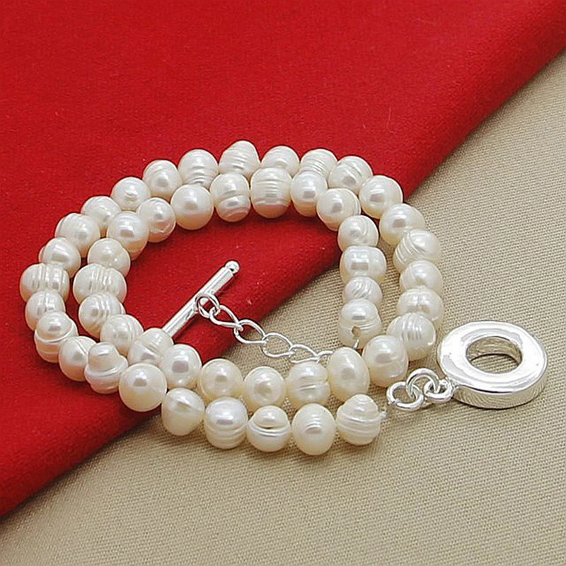 Aravant 925 Silver 8-9mm Freshwater Pearl Necklaces For Women Fashion Jewelry