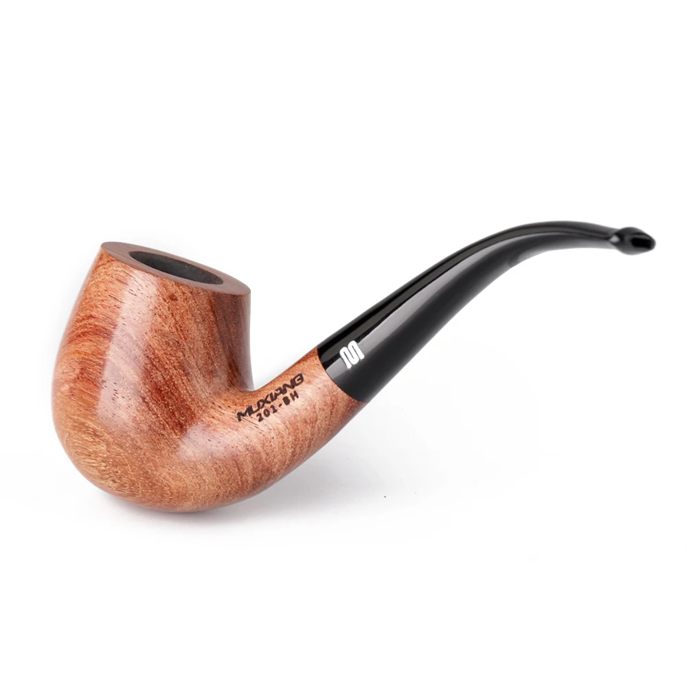 MUXIANG 10 Tools Kits 2 in 1 Wooden Rosewood Long Smoking Accessory Tobacco Pipes With 9mm Filter Two Acrylic Pipe Bends Stem