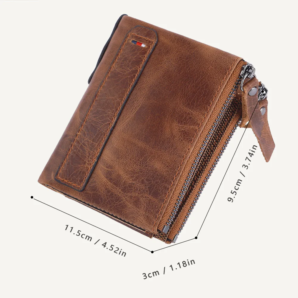 2022 Men Wallets 100% Genuine Cow Leather Name Customized Short Card Holder Leather Men Purse High Quality Brand Male Wallet