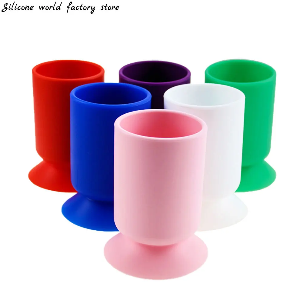 6Colors Silicone Pen Holder Desktop Storage Boxes Desk Pen Pencil Organizer Suction Cup Office Storage Stationery Holders