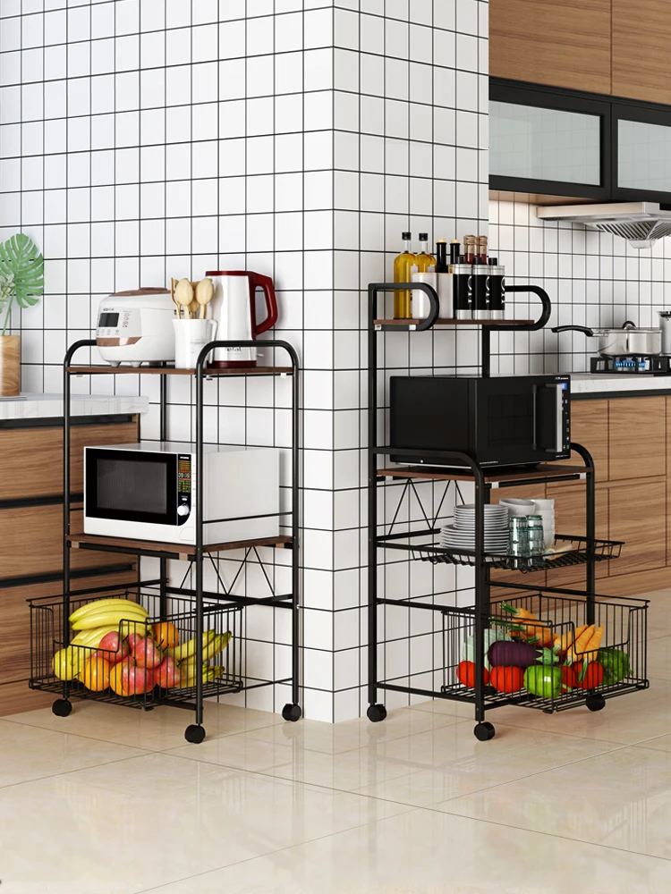 

CX Kitchen Floor Multi-Layer Microwave Oven Storage Rack Trolley Rack