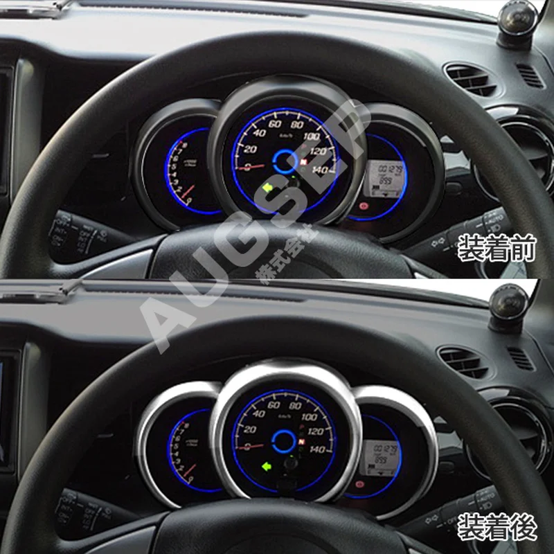 Meter Chrome Ring Chrome Styling Dashboard Gauge Ring for Honda Nbox / Nbox Custom Jf1/2 ABS Car Styling Sticker Car Accessories