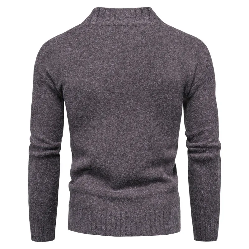 Mens Slim Fit White Turtleneck Sweater 2022 Winter New Warm Knitted Pullover Sweaters Men Solid Color Casual Cashmere Pullovers