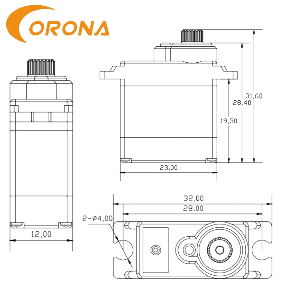 Corona CS-929MG 9g Metal Gear Simulate Steering Servo JR/FUTABA Plug For 1/10 1/8 Rc Cars Buggy Truck Boat Fixed-wing Airplane