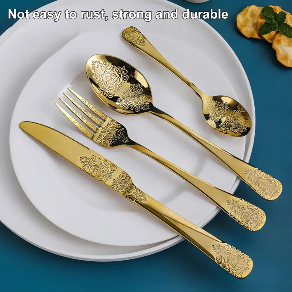 Cutlery Mirror-polished Convenient Rust-resistant Eating Steak Fork Spoon   Fork Spoon  for Travel