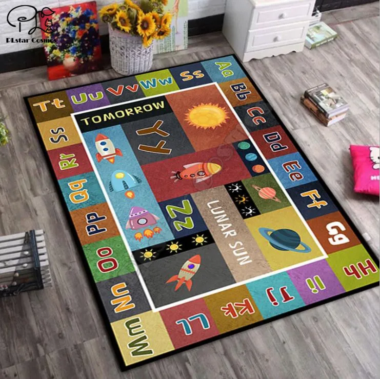 Basketball game carpet Square Anti-Skid Area Floor Mat 3D Rug Non-slip Mat Dining Room Living Room Soft Bedroom Carpet style-03