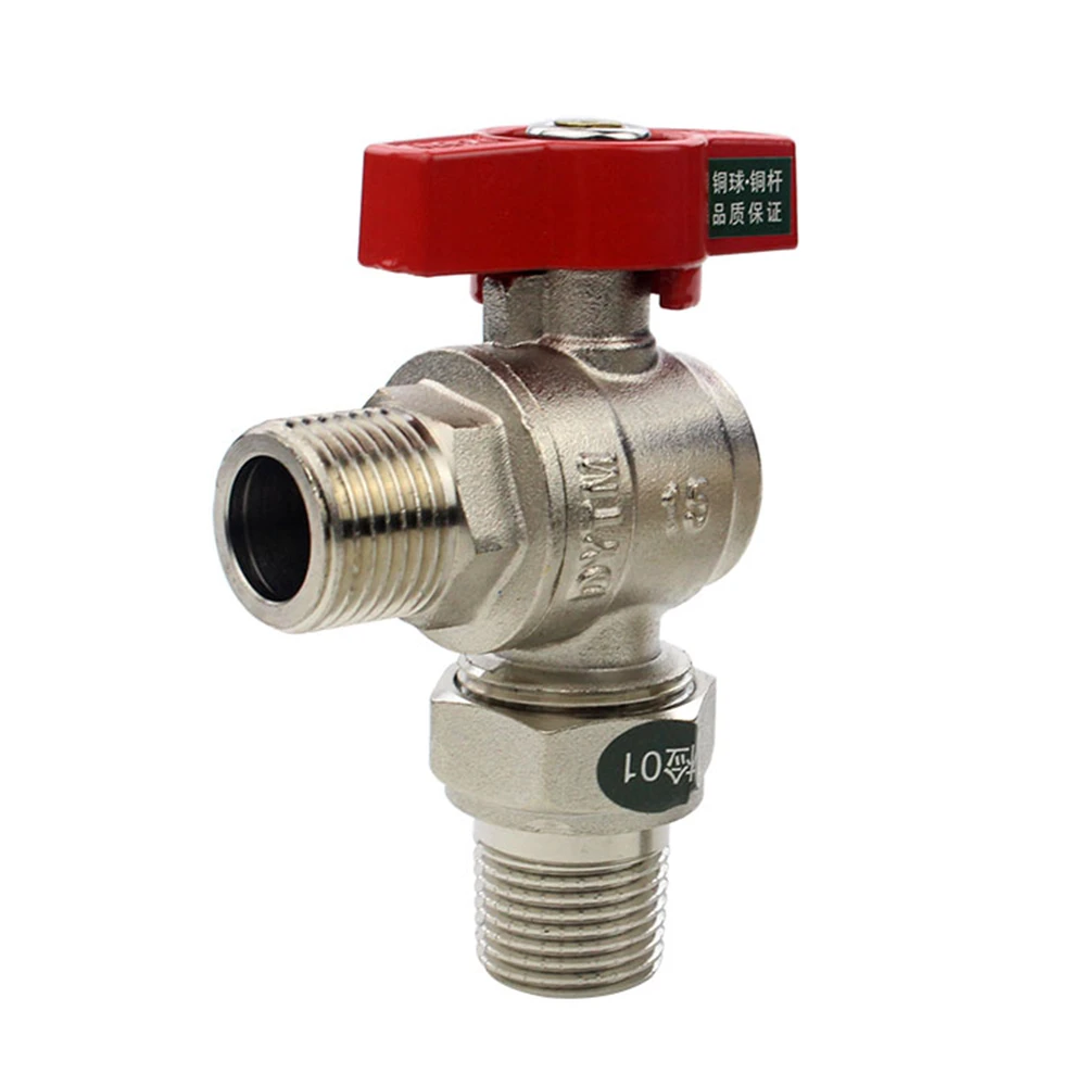 4 Points Full Copper Large Flow Live Joint Angle Valve Copper Ball Core  Right Angle Live Joint Ball Valve Triangle Ball Valve