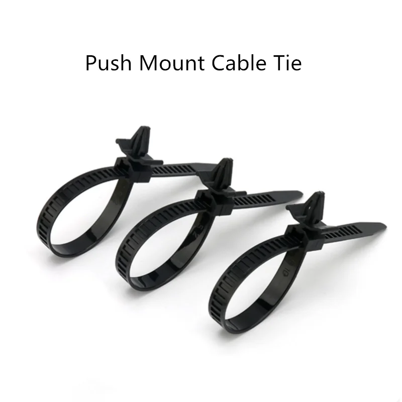 100pcs 5mm x200 Push Mount Wire Ties ,nylon screw push mount cable tie  P00010