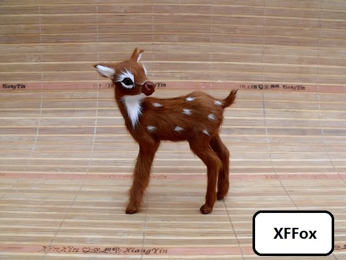 Cute Simulation Deer Model Home Decoration Plush & Plastic Turned Deer Gift Approx. 10x4x12cm - XF2285