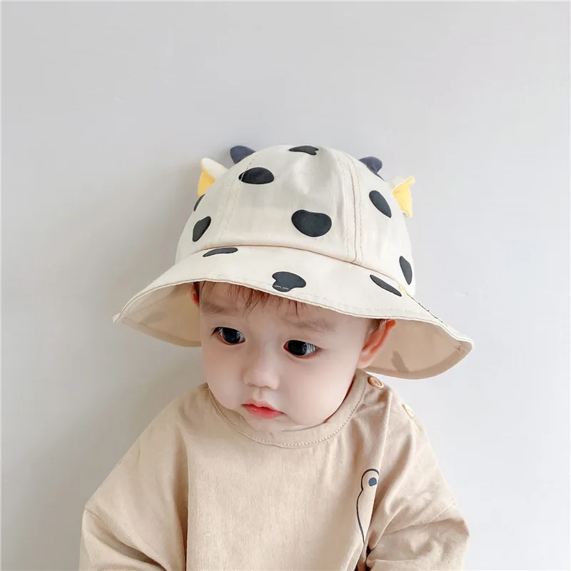 Children's Fisherman Hat Antler Shape UPF50+ Sun Protection Sun Hat Cotton Sun Hat Windshield 0-3 Years Old