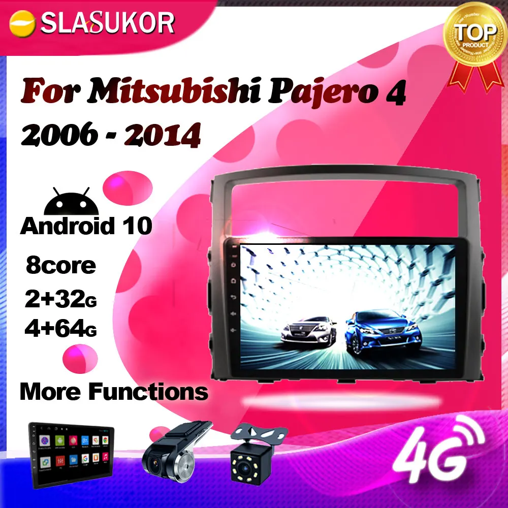 Android Multimedia Player For Mitsubishi Pajero 4 V90 V80 2006 2007- 2014 Navigation GPS 2G+32G 4G Car Radio keine 2din 2 din