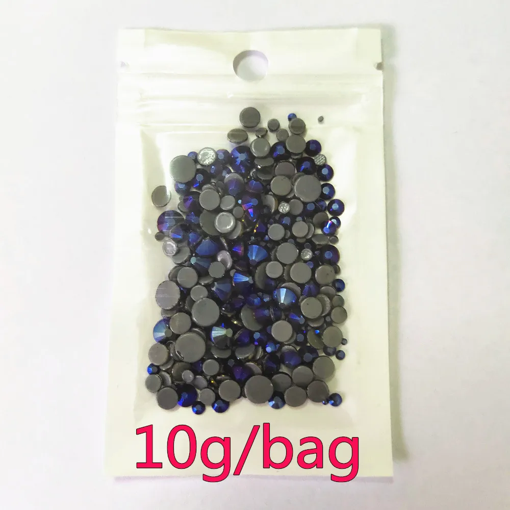 AAAA+ Best Quality Metallic Blue Hot Fix Rhinestone Shiny Super Bright Hotfix Iron On Crystals Glass For Clothes Decorations