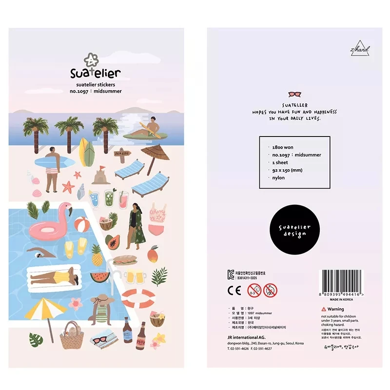 1PC Sonia Daily Series Cute Cartoon Decorative Stickers Transparent PVC Scrapbooking Stickers Korean Gift Stationery