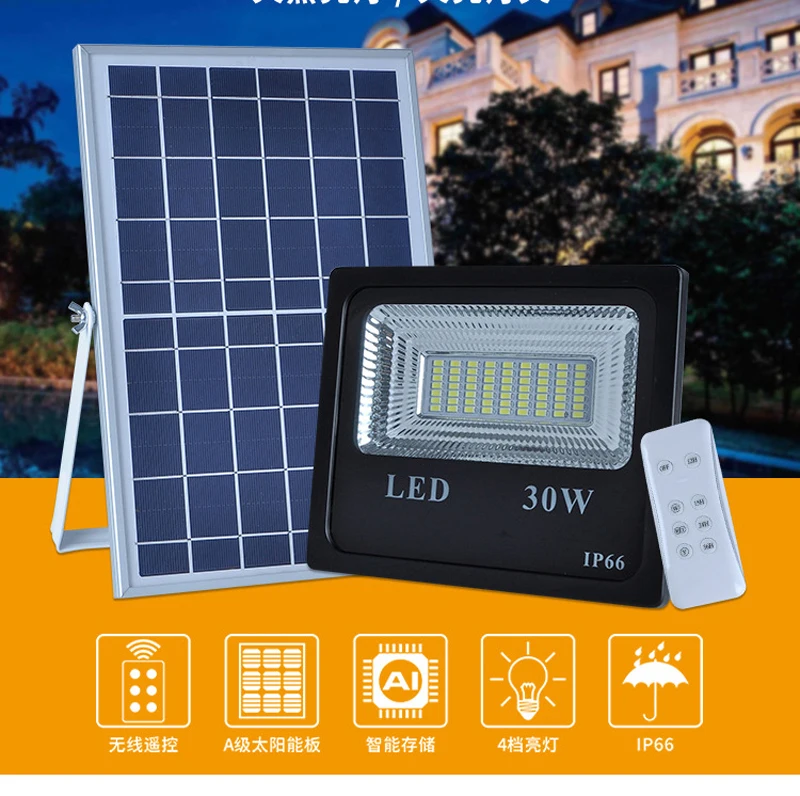 10PC 30W Solar Flood Light Double Color Solar Street Lamp LED Solar Light Super Bright Spotlight With Remote Controller 4 Model