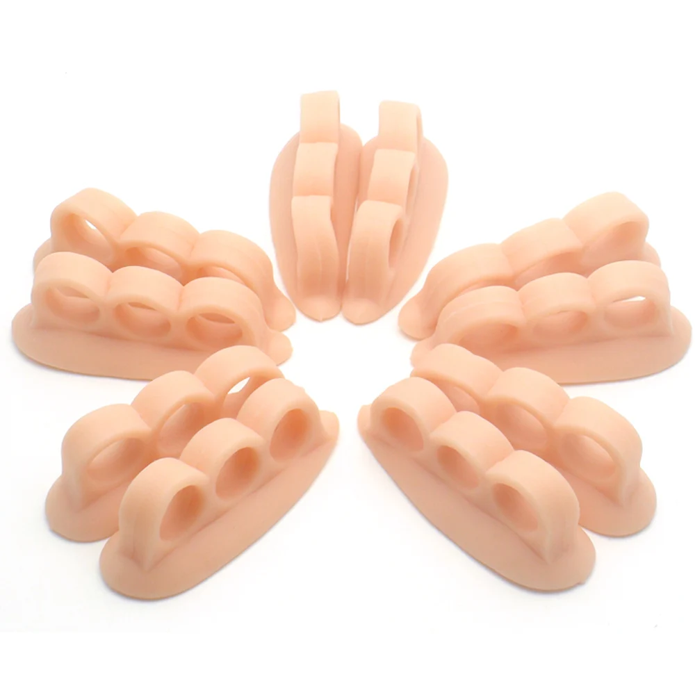 6Pcs Silicone Gel Toe Finger Separator Feet Care Braces Supports Tool Bunion Guard Hallux Valgus Foot Massager Pain Relief D0241