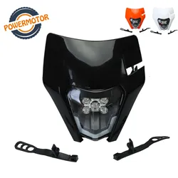 12V LED Motorcycle Headlight Fairing Headlamp E8 Emark for KTM SX-F SX EXC XC-W XC-F WR DRZ KLX KX YZ F Dirt Bike Fairing Mask