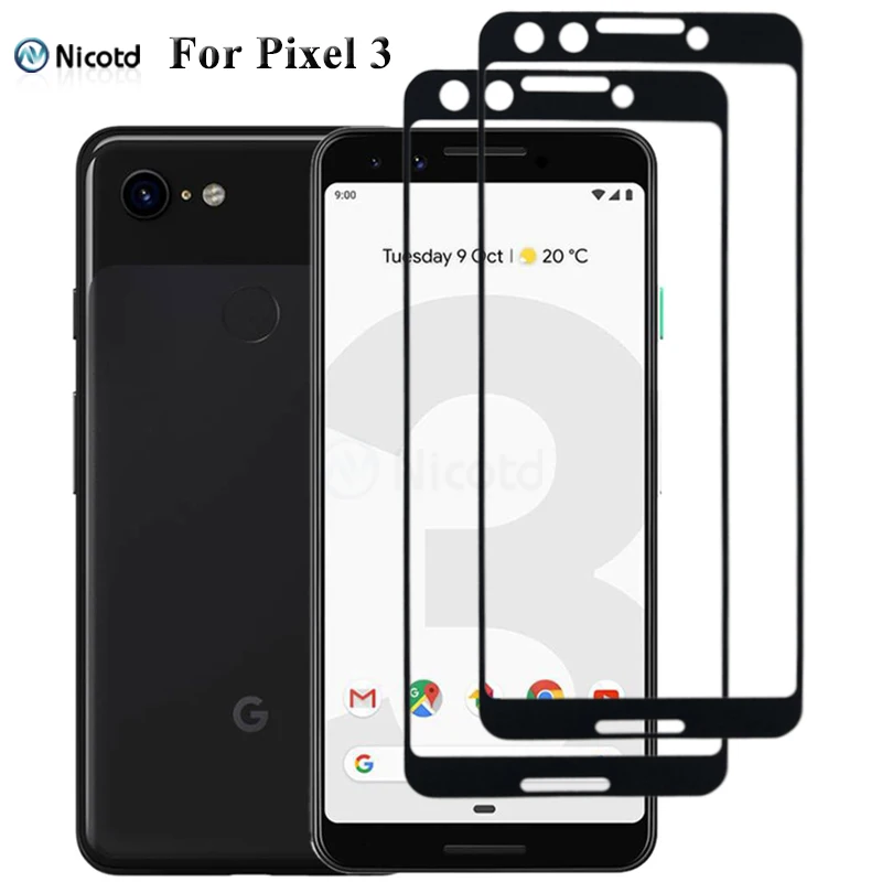 2PCS/Lot Tempered Glass Film For Google Pixel 3 Full Cover Screen Protector Glass For Google Pixel3 5.5\